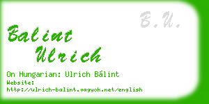 balint ulrich business card